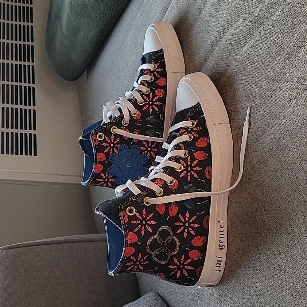 Converse Black Floral High-Top Sneakers - Picture 3 of 13